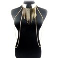 thumbnail image 1 of Women Multi Crystal Tassels Harness Body Chain Bikini Chain with Choker Collar, 1 of 3