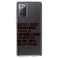 thumbnail image 1 of DistinctInk Clear Shockproof Hybrid Case for Samsung Galaxy Note 20 (6.7" Screen) - TPU Bumper Acrylic Back Tempered Glass Screen Protector - Beard - I Make the Rules, Do What I Want, 1 of 3