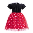 thumbnail image 2 of Vestido de disfraz elegante con lunares de margaritas y orejas de ratón de 5 a 6, color rojo, 2 of 6
