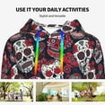 thumbnail image 4 of Lsque Rose Flowers Pattern Casual Women's Hoodie,Hooded Sweatshirt with Kangaroo Pocket,Pullover Hoodie with Eye-catching Drawstrings-X-Large, 4 of 7