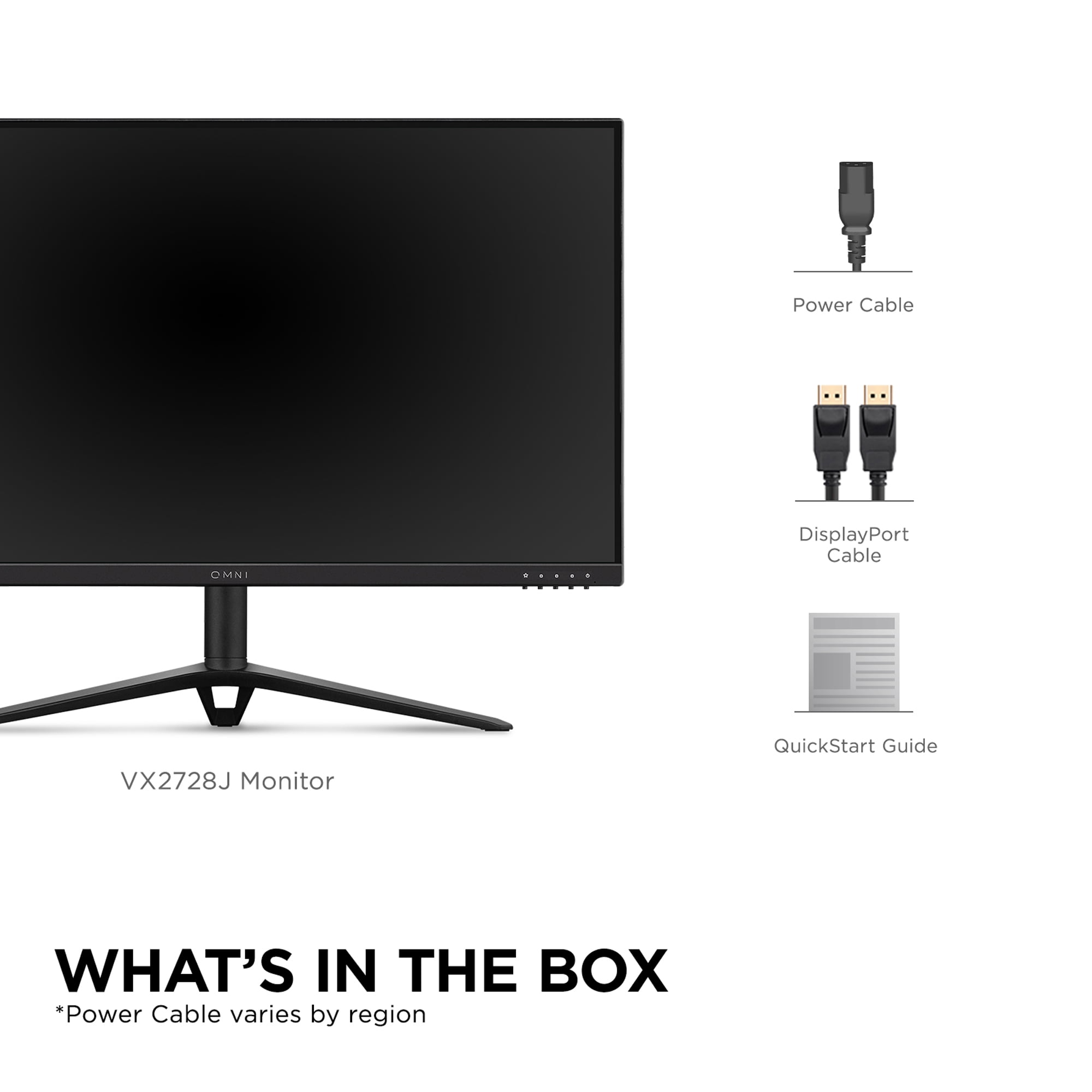 ViewSonic OMNI VX2728J-2K 27 Inch Gaming Monitor QHD 2560 x 1440 (2K) 165Hz 1ms IPS w/ FreeSync Premium, Advanced Ergonomics, HDMI, DP