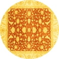 thumbnail image 1 of Ahgly Company Indoor Round Abstract Yellow Modern Area Rugs, 3' Round, 1 of 4