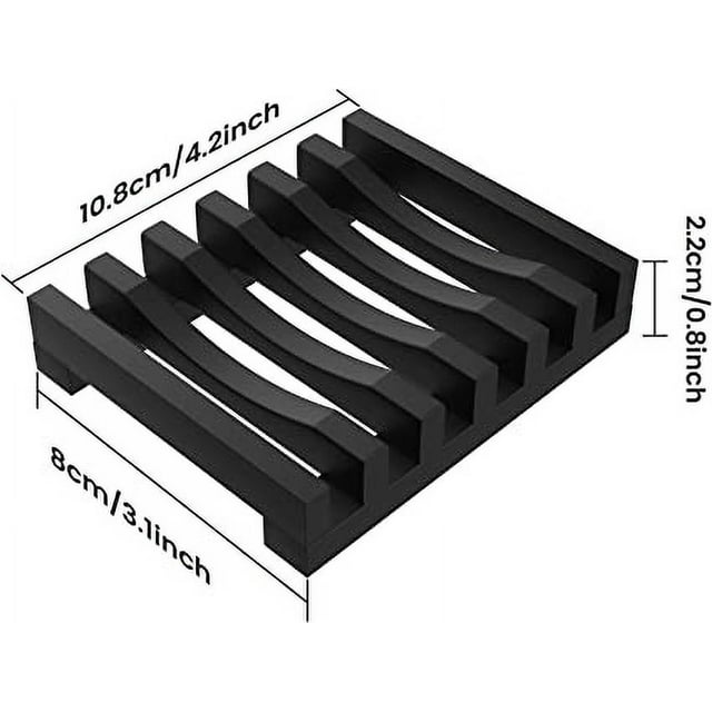(negro) Juego de 1 jabonera, protector de caja de jabón de silicona, caja de jabón para ducha, fácil limpieza, secado, fregadero, plataforma de bañera, escurridor de jabón, jabonera de silicona para jabón oso de fresa Electrónica