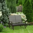 thumbnail image 4 of Barara King Patio Glider Chair, Outside Rocking Glider Swing Chair,2-Person Outdoor Glider Bench，Patio Glider Loveseat Chair,2 Seats Porch Rocking Glider, Mixed Grey, 4 of 11