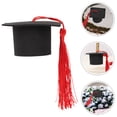 thumbnail image 3 of Shisuyan Mini Cap Shape Graduation Tassel Toppers Red for Cakes 8Pcs 2.2x2.2x1.4in, 3 of 8