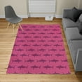thumbnail image 2 of Sea Animals Turkish Area Rug, Sharks Swimming Horizontal Silhouettes Powerful Dangerous Wild Life, Soft Carpet for Living Room Decor, 5.2' X 7.6', Purple and Fuchsia, by Ambesonne, 2 of 4