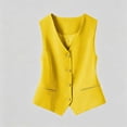 thumbnail image 2 of Women's Slim Fit Sleeveless Vest Cardigan with Buttons – Lightweight Layering Crop Top for Casual Wear, Office Outfits & Spring Summer – Solid Color Button-Down Vest, 2 of 3