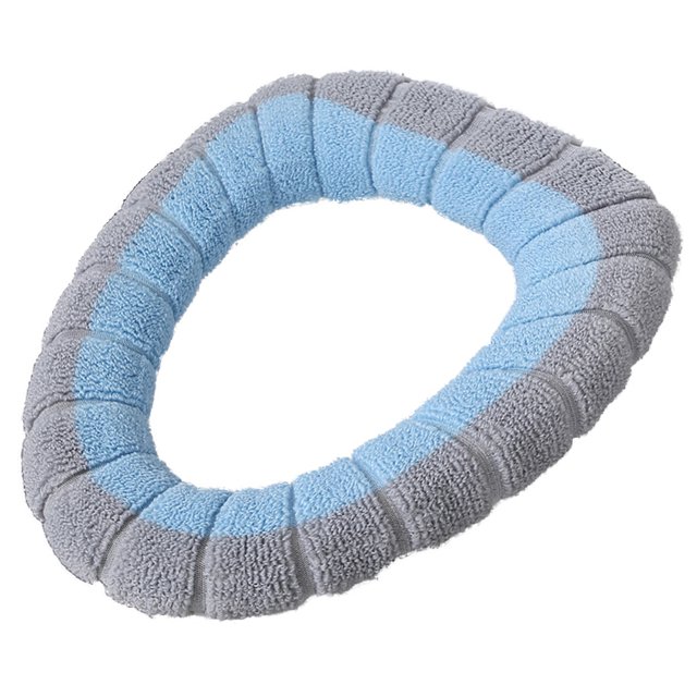 Double Color Soft Toilet Seat Cover Pad Warmer Stretchable Thicker Washable Cloth