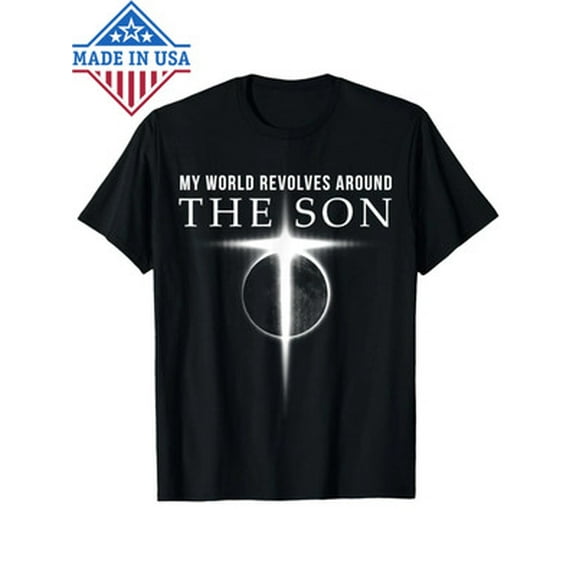 Velto Men's Christian Graphic T-Shirt - "My World Revolves Around The Son" Cross Desig All Size S-5XL