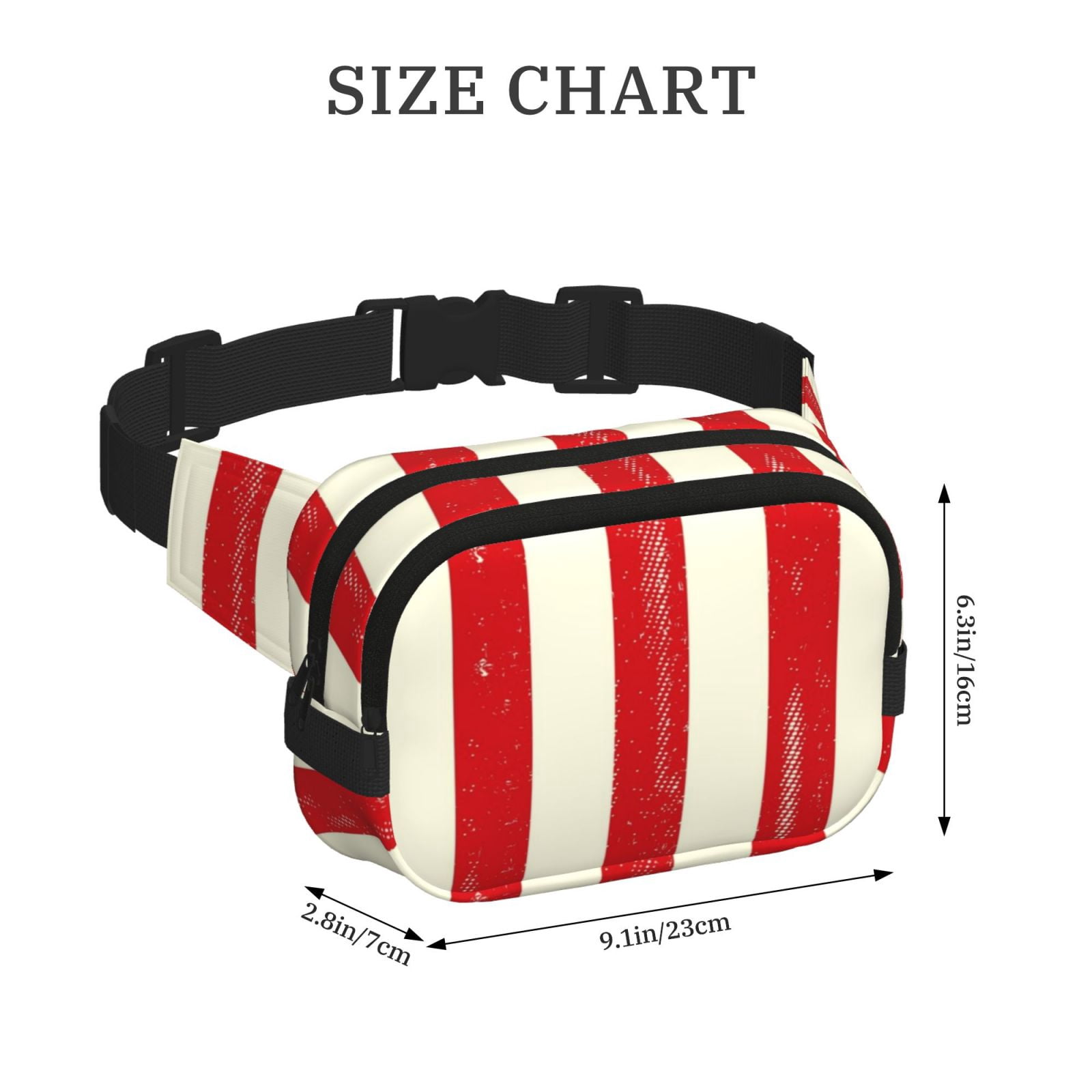 Picia America Flags2 Print Square Double-Layer Waist Bag Mini Adjustable Waist Belt Bag Exercise Running Travel Hiking