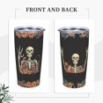 thumbnail image 2 of Skull Tumbler with Lid and Straw 20 OZ Stainless Steel Travel Coffee Mug Double Wall Insulated Cup Leakproof for Car Sports Cafe Office, 2 of 7