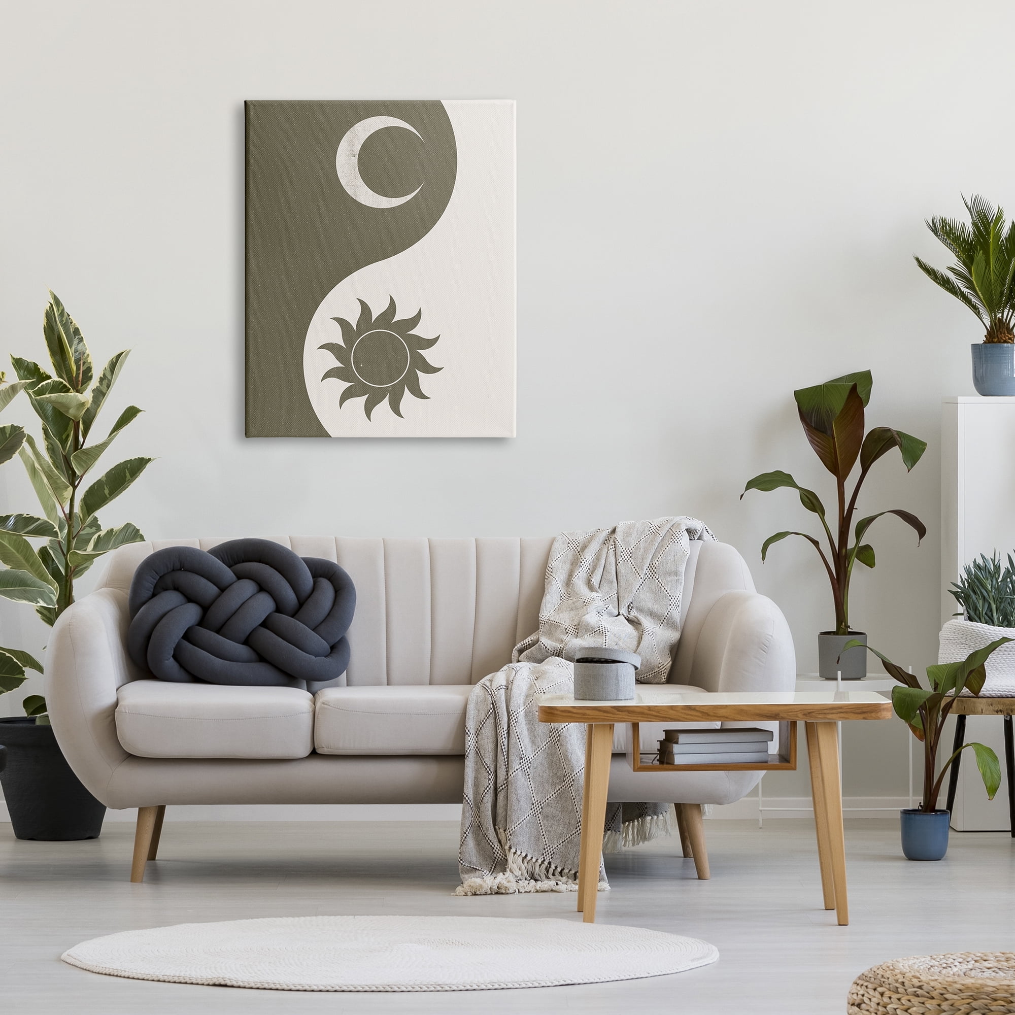 Stupell Industries Solar & Lunar Yin Yang Shape Spiritual Motif Graphic Art Gallery Wrapped Canvas Print Wall Art, Design by JJ Design House LLC