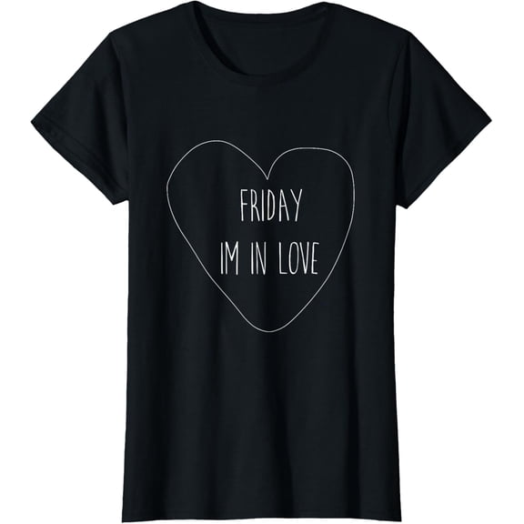 Awesome Friday I'm in Love Heart Shirt For Ladies - Black