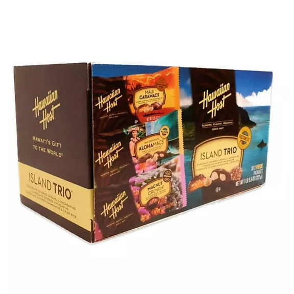 Hawaiian Host Island Trio Gift 30 Pack - Chocolate-Covered Macnuts | Hawaiian Host