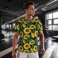 thumbnail image 3 of Wukai Sunflower 1 Print Men's Short-Sleeved Mesh T-Shirt,Quick-Dry Short Sleeve Workout T-Shirt-X-Small, 3 of 8