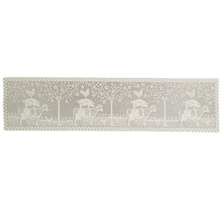 heritage lace fh-1460na 14 x 60 in. farmhouse table runner, natural