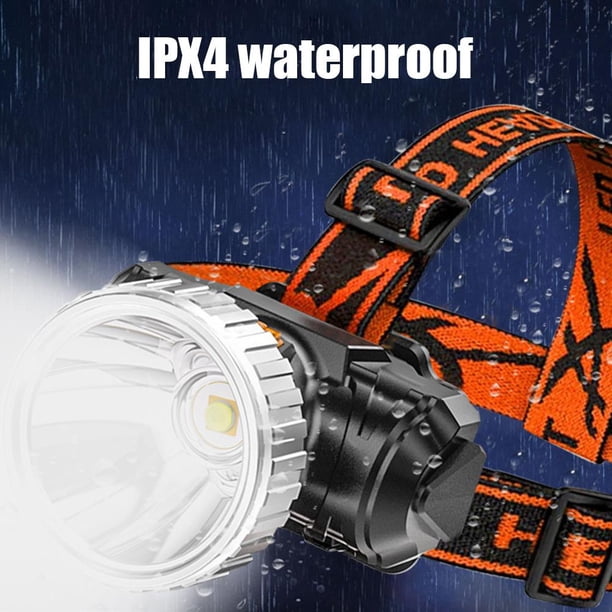 Linterna Frontal LED Recargable USB, Impermeable, 4 Modos De Luz - Para Running, Camping, Senderismo, Pesca