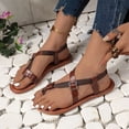 thumbnail image 6 of Barefoot Sandals Women, Strappy Sandals for Women, Leather Sandals for Women, Women's Thong Flat Sandals Adjustable Ankle Buckle Summer Sandal Casual Open Toe Fisherman Shoes, Light Brown 5.5, 6 of 9