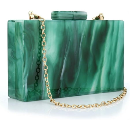 CHUNTIAN Gets Acrylic Evening Bag Unique Square Bag Cocktail Wedding Party for Women Dress Purse Evening Clutch
