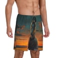 thumbnail image 2 of Fotbe Sunset Prairie Meditating Horse Pantalones Cortos de Pijama para Hombre, Ropa de Dormir, Pantalones de Pijama Cortos para Hombre-Medium, 2 of 6