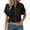 501_Black, variant on Button Down Shirts for Women,Casual Solid Batwing Sleeve Pocket Tees Double Layer Wrinkled Fabric Button Down Shirt,Black Women Blouses