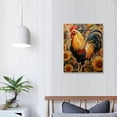 thumbnail image 4 of Rooster Canvas Chicken Wall Art Farm Animal Picture Farmhouse Rooster and Sunflowers Painting for Kitchen Decor 12*16in/16*20in, 4 of 5