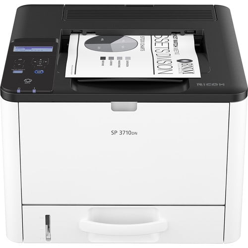 Restored Ricoh SP 3710DN Monochrome Laser Printer – 34 PPM, Ethernet Network, Duplex Printing, High-Speed Office Printer