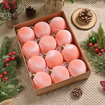 Kugisaki 12 PCS Velvet Christmas Balls, 8cm/3.15in Flocked Christmas Tree Ornaments Plastic Balls, Holiday Scene Decoration Supplies for Christmas Tree Holiday Wedding Party Multicolor