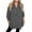 Dark Gray, variant on Womens V Neck Long Sleeve Chiffon Tops Solid Color Loose Ruffle Button Down Shirts Dressy Casual Blouses