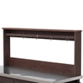 thumbnail image 4 of 54.1" Outdoor Kitchen Island with High Shelf - Large Outdoor Potting Bench Table with Stainless Steel Top and Storage Cabinet, Solid Wood Grill Cart with Lockable Wheels for BBQ, Garden, Patio, Backy, 4 of 16