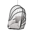 thumbnail image 2 of DWVO Hanging Egg Chair, Indoor Outdoor Swing Egg Chair Without Stand, Wicker Hammock Chair Swing with Cushion & Hanging Chain, Hanging Lounge Chair for Patio Backyard Balcony Garden Bedroom - Black, 2 of 9