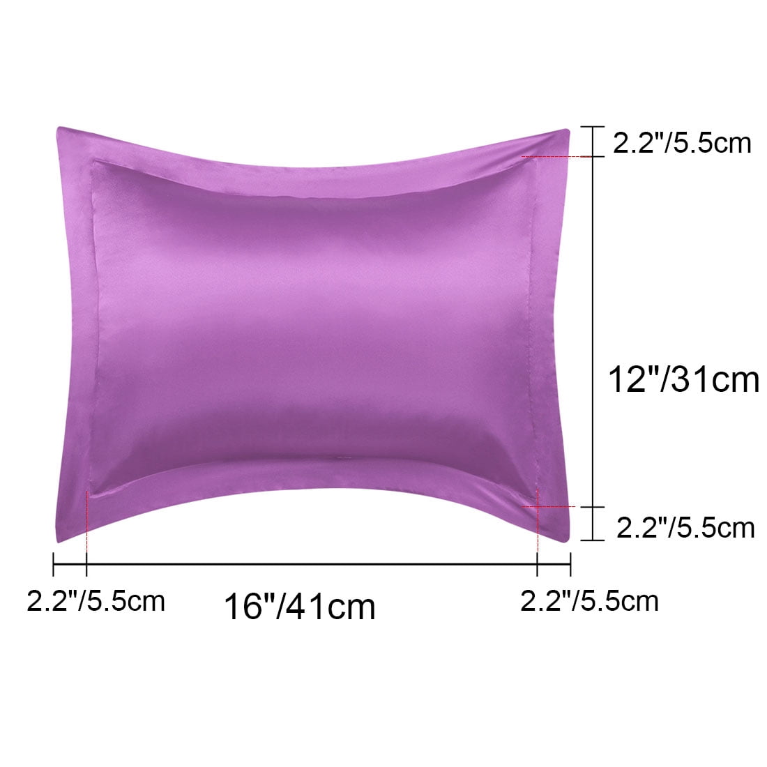 Unique Bargains 2-Pack Satin Pillowcase Pillow Shams, 12" x 16", Purple
