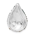 thumbnail image 3 of Sterling Silver Green & White Stellux Crystal Teardrop Slide QP2509, 3 of 4
