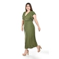 thumbnail image 2 of Vestido largo manga volantes Roman Fashion /Tallas Extras, 9940-SO (Verde militar) verde 40, 2 of 5