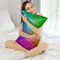 thumbnail image 3 of KLL Colorful Glitter Pattern Silk Pillowcase for Hair and Skin Standard Size 20"X 30" Soft Breathable Pillow Covers for Sleeping, 3 of 7