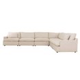 thumbnail image 1 of Urban Cali Long Beach Large Modular L-Shaped Sectional Sofa with Armless Chairs, Axel Beige, 1 of 42