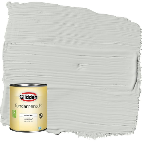 Glidden Fundamentals Tornado / Gray Semi-Gloss Interior Paint, 1 Quart