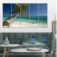 thumbnail image 1 of Palm Courbé vers Bord de Mer Pittoresque - Uvre sur Toile Paysage Marin Moderne, 1 of 3