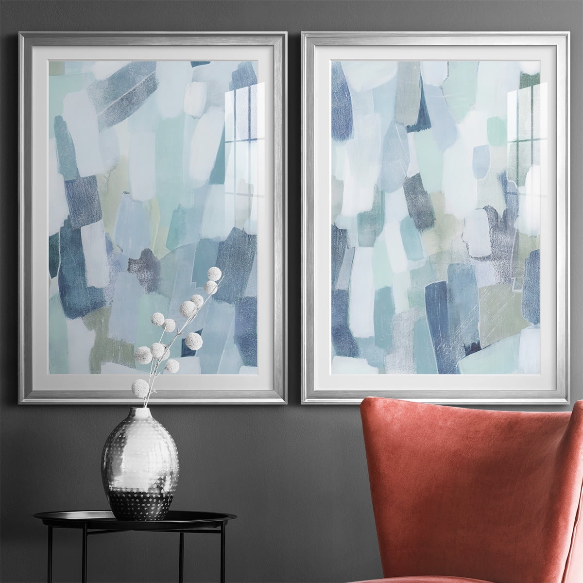 Wexford Home Dusky Gale I Premium Framed Print, 22.5" x 30.5" - Ready to Hang, Silver (Set of 2)