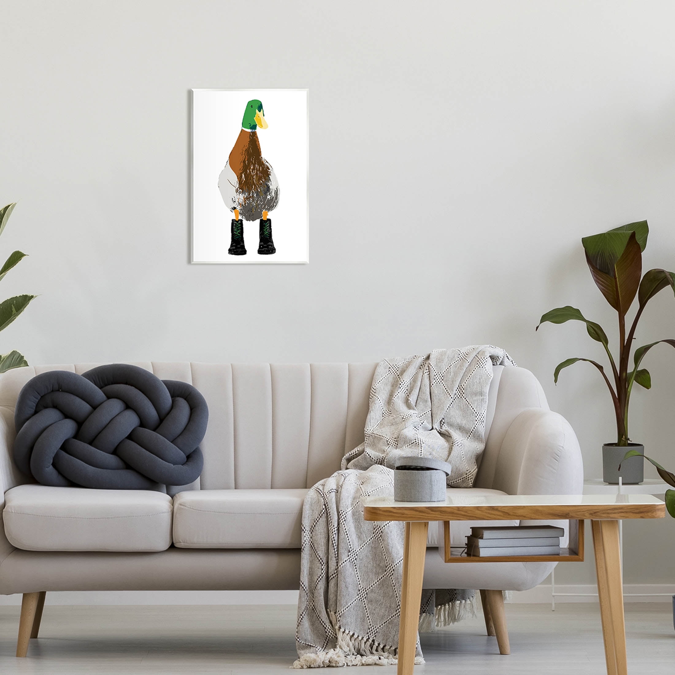 Stupell Industries Mallard Duck Wearing Boots Portrait Graphic Art Unframed Art Print Wall Art, Design by Kamdon Kreations