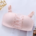 thumbnail image 4 of IROINNID Women's Bras Bandeau Solid Wire Free Underwear Large Size Thin Cup Lace Underwear, 4 of 5