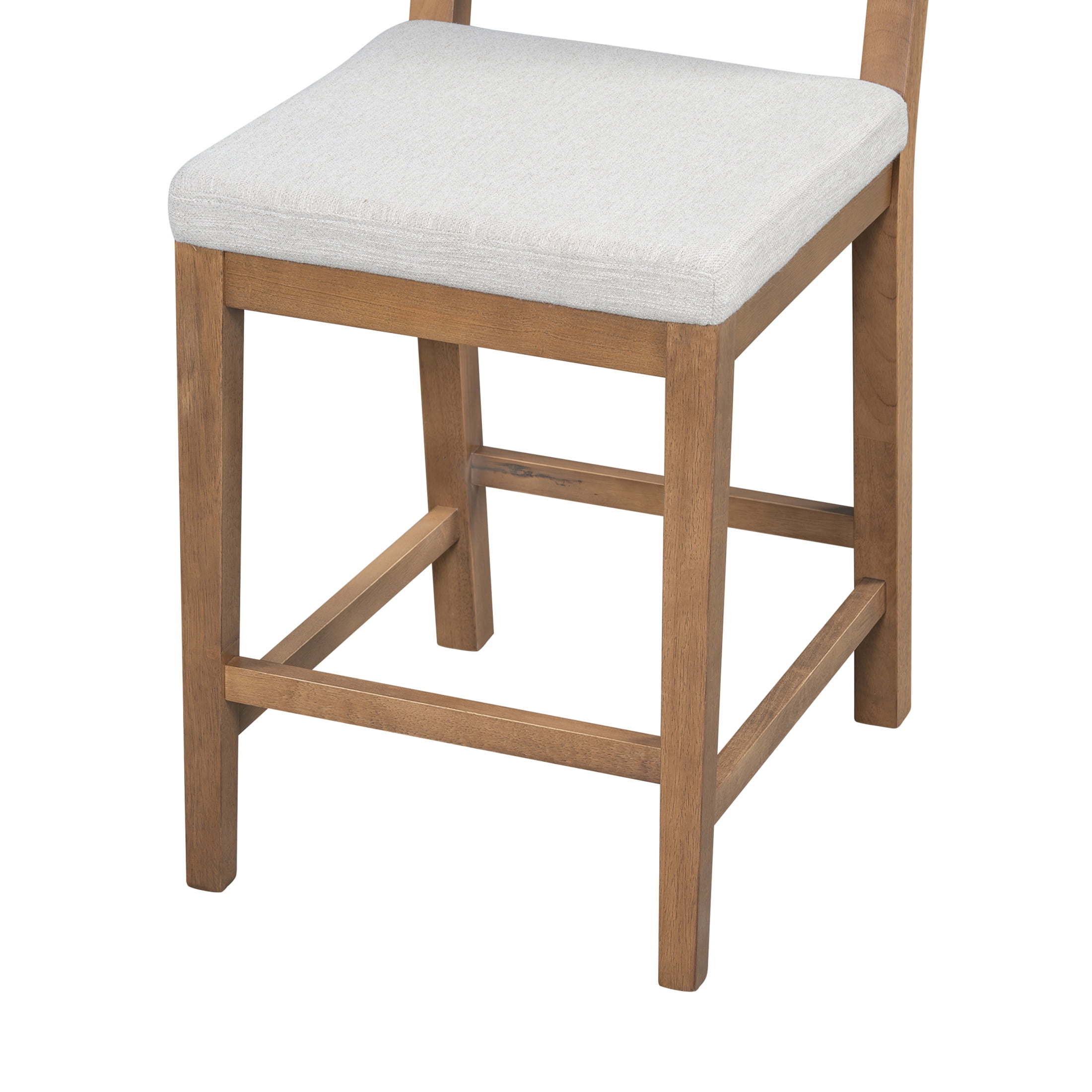 Christopher Knight Home 24.25" Counter Height Bar Stools, Wood Frame, Woven Rattan Back, Brown+Gray, Set of 2