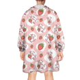 thumbnail image 2 of Wearable Oversized Blanket,Pink Cow Strawberry Pattern Wearable Blanket Hoodie for Adults,Cozy Hooded Blankets with Super Pockets,Super Warm Fuzzy Pullover for Women & Men, 2 of 6