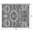 thumbnail image 5 of Gray Floral Mandala and Leaf Pattern Shower Curtain 84"x72" ,Bathroom Decorative Shower Curtains Set with 12 Hooks,Modern Waterproof Washable Shower Curtain, 5 of 6