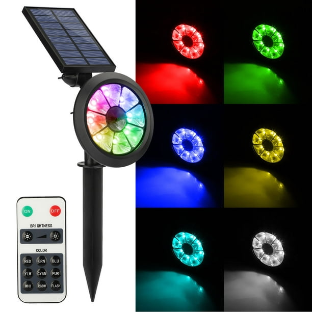Eeekit 2 1pcs Colored Solar Spotlight, Outdoor Colored Spotlights