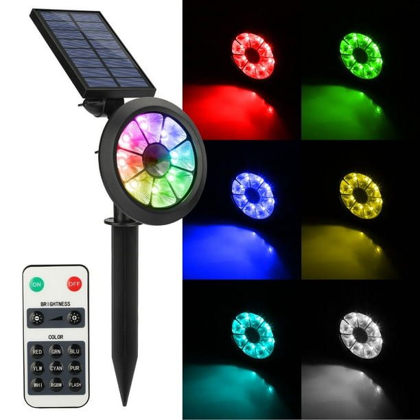 Eeekit 2 1pcs Colored Solar Spotlight 8 Led Adjustable Landscape Lighting Waterproof Color Changing Wall Light Spotlights Outdoor Garden Yard Decorations Pathway Walkway Com Eeekit 2 1pcs Colored Solar Spotlight, Outdoor Colored Spotlights