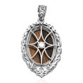 thumbnail image 4 of Tiger's Eye  950 Platinum Plated Solitaire Pendant with  for Women Jewelry Birthday Gifts for Women Ct 24.52 Birthday Gifts, 4 of 7