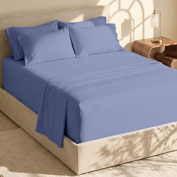Extra Deep Pocket 6-Piece Microfiber Bed Sheets Set, 18"-24" Deep Pockets, Hypoallergenic