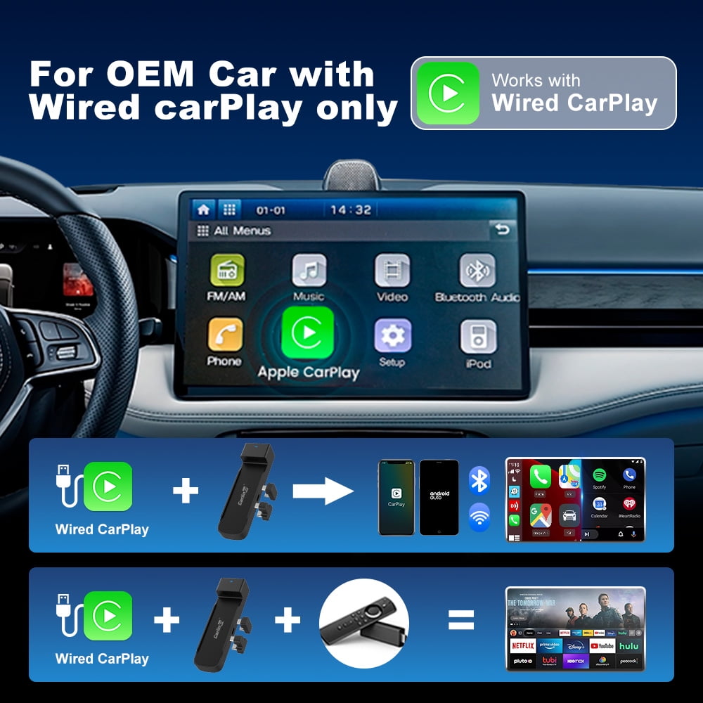 Upgrade Version)CarlinKit Car TV Mate PRO, 3-in-1 HDMI Input for