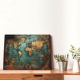 thumbnail image 6 of 12x16 inch Oil Paintings On Canvas The Medieval Times Earth Map,Indoor Living Room,Office,Study Wall Decor Poster Canvas,Classic Medieval Times Earth Map Vintage Style Paintings,For Library, 6 of 6